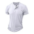 thumbnail image 2 of zfhfof Men's Henley Shirts Short Sleeve Basic Tops Fashion Casual Summer Solid Button T Shirts, 2 of 5