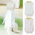thumbnail image 2 of opvise Pet Suit Soft Comfortable Fastener Tape Breathable Anti-scratch Anti-licking Polyester Stripes Print Pet Surgical Clothes Spring Accessories Grey, 2 of 8