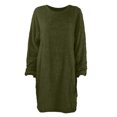 thumbnail image 4 of Kcodviy Robe Chandail d'Hiver pour Femme en Tricot Fendu, Col Roulé, Chaude, Manches Longues, Robe Chandail pour Femme avec Poche, Mini Robe Chandail, 4 of 6