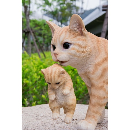 MOTHER CAT CARRYING KITTEN - ORANGE TABBY - Walmart.com
