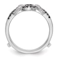 thumbnail image 2 of 14K White Gold Ring Band Wedding Diamond Round Black & Guard, 2 of 7