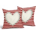 thumbnail image 2 of Valentines Day Pillow Covers 16X16 Inch Red White Stripes White Heart Decorative Square Pillow Cases Valentine''s Day Cotton Linen Throw Pillows Set of 2 Home Decor for Sofa Porch Couch Outdoor, 2 of 6