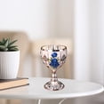 thumbnail image 4 of clásica Vintage, patrón taldo, copa creativa hecha a mano, cristal para el hogar, boda, decoración de estilo europeo, Azul pteado Macarena Copa de vino, 4 of 6
