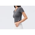 thumbnail image 2 of Simple Tempérament T-Shirt à Manches Courtes : Tricot Serré, Chandail Col en V d'Été pour Femmes - TTG, 2 of 4