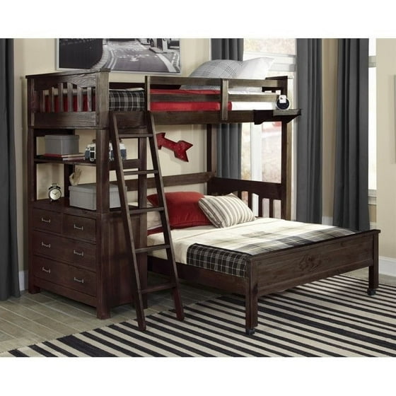 Ne Kids Highlands Twin Over Full Bunk Bed In Espresso Com