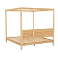 thumbnail image 3 of Pemberly Row Wood King Size Canopy Bed with Slatted Headboard in Natural, 3 of 10