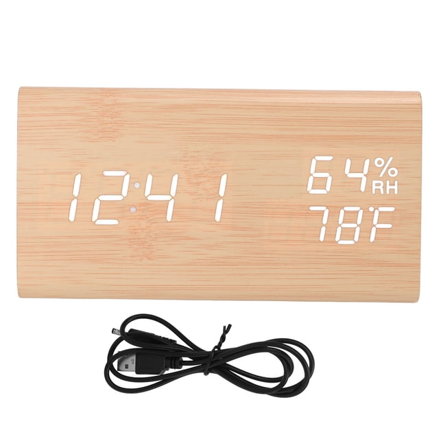 Reloj despertador digital de maderaReloj digital triangular de madera Reloj digital triangular de madera Reloj LED de madera resistente y resistente Jadeshay A
