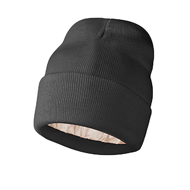 Luxalzxs Satin Lined Beanie Hats for Women Men Winter Silk 