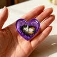 thumbnail image 3 of Poche Commémorative pour Chat Câlin en Forme de Cœur Chat Endormi Figurines en Résine Animal Réfléchi pour Propriétaires de Chats en Deuil et Amateurs de Chats, 3 of 3