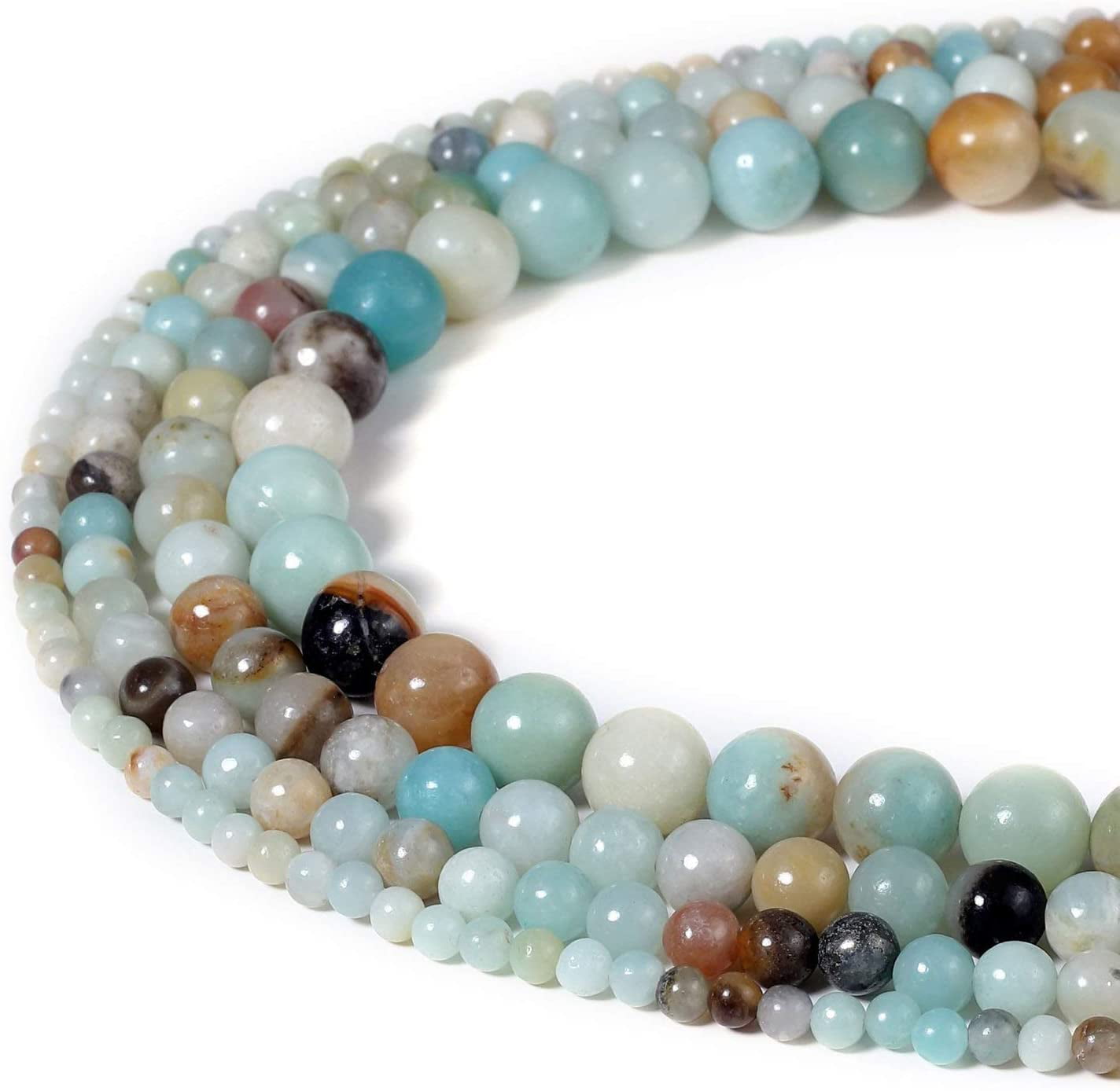 Natural Round Gemstone Blue Aquamarine Quartz Beads Jewelry Making Strand 15" 