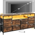 thumbnail image 2 of 2025 New 10 Drawer Dresser Tv Stand for 65 70 75 Inch Tv, 63" W Long Fabric Dresser Entertainment Center, Chest of Drawers Dresser for Bedroom with Led Lights & Power Outlets, 2 of 7