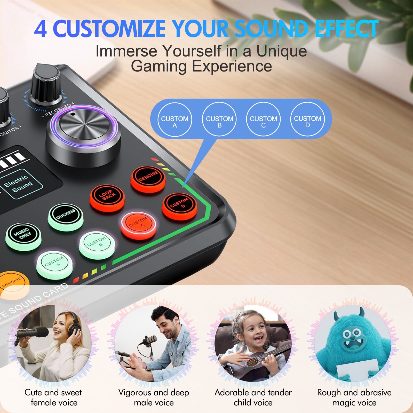 Podcast Equipment Bundle, Audio Interface with Condenser Microphone, Studio Equipment for Streaming, Gaming
