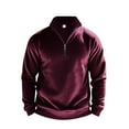 thumbnail image 4 of SHTXOZHI Mens Quarter Zip Sweatshirts Fleece Lined Long Sleeve Casual Pullover Lightweight Golf Shirts, 4 of 7