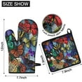 thumbnail image 6 of Multicolor Butterfly Group Pattern Kitchen Oven Mitt and Pot Holder Sets 2 Pcs for Baking, Cooking and Grilling, Heat Resistant Up To 392 °F, 6 of 7