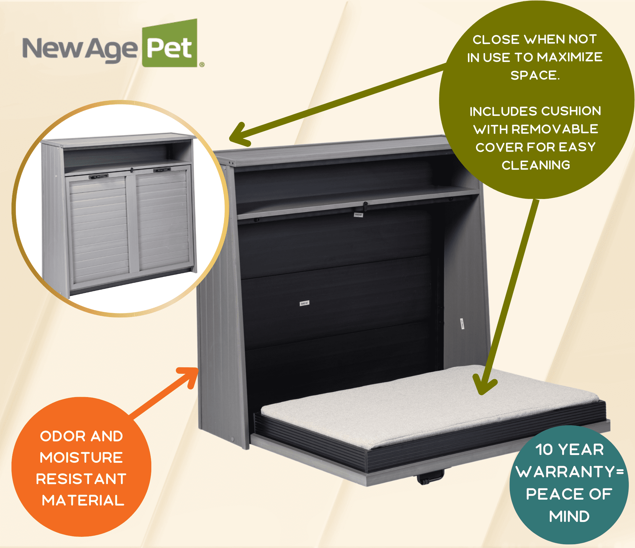 New Age Pet® ECOFLEX® X Large Murphy Style Dog Bed, Memory Foam, Fold Away Design