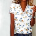 thumbnail image 2 of Birdeem Mode Femmes Été Col en V Manches Courtes T-Shirt Imprimé Décontracté Blouse, 2 of 4