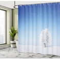 thumbnail image 5 of Ambesonne Blue Shower Curtain, Alone Tree Snowy Field, 69"Wx84"L, White Blue, 5 of 5