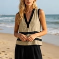 thumbnail image 5 of BRELIL Women Two Piece Sets Summer V Neck Sleeveless Tank Top Wide Leg Pants Casual Lounge Matching Outfits Beach Vacation Travel Loose Solid Basic Tracksuit, Black S, 5 of 8