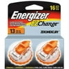 Energizer Type 13 Zinc Air 1.4-Volt Hearing Aid Batteries, Two 8-Packs