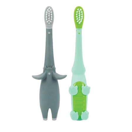 Nuby 2379298 Alligator & Elephant Toothbrush Sets for Toddler - Pack of 48