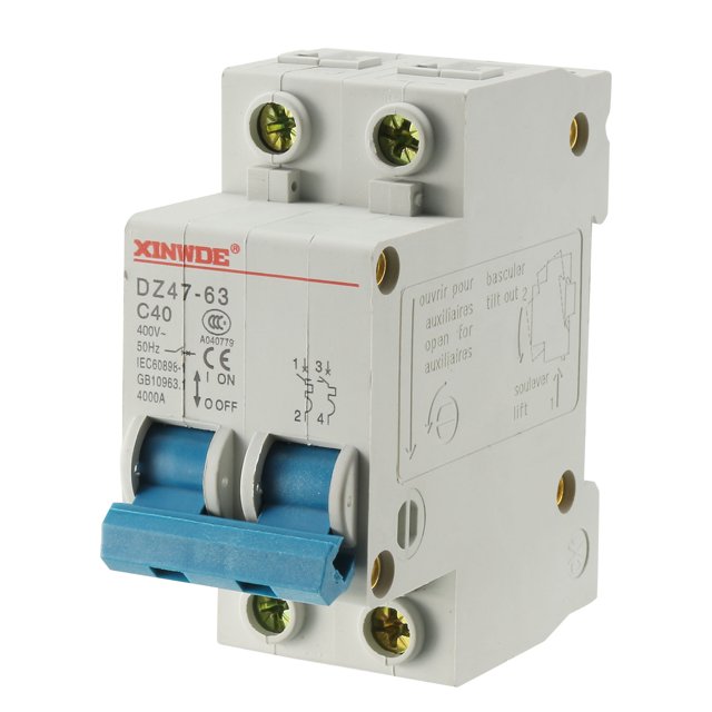 Interruptor Automático Miniatura de Baja Tensión de 2 Polos 40A 400V DZ47-63 C40
