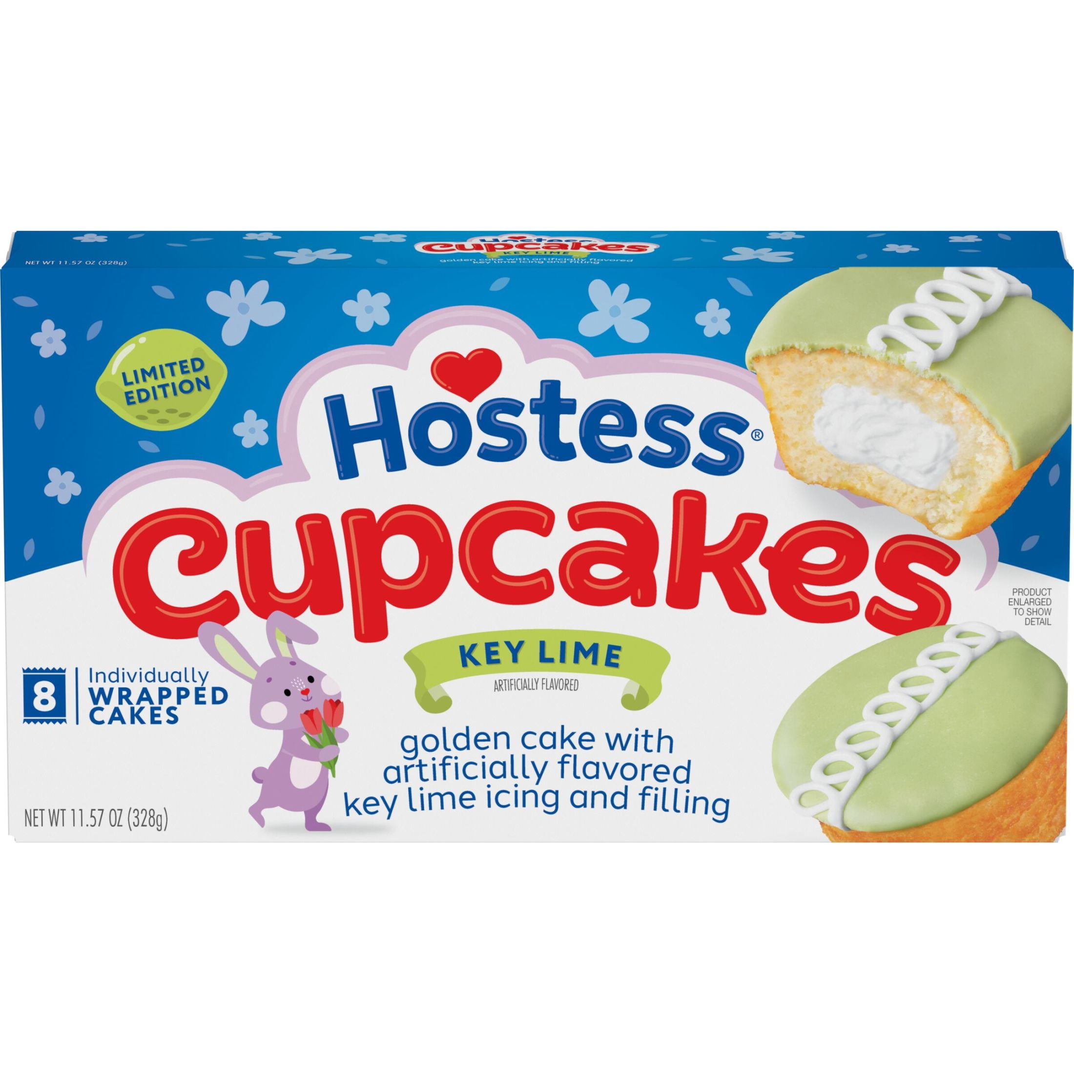 (3 pack) Hostess Cupcakes, Snack Cakes with Key Lime Artificially Flavored Filling & Icing, 11.57 oz Box (8 Pouches)