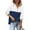 Blue, variant on CHGBMOK Womens Hoodies V-Neck Long Sleeve Pullover Button Down Colorblock Sweatshirts Tunic Tops With Drawstring