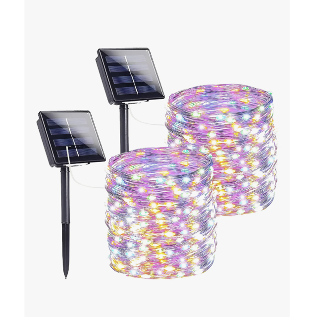 Xtellar 2piezas 32 meters 300 led Serie Luces Solares Exterior De Color Multicolor