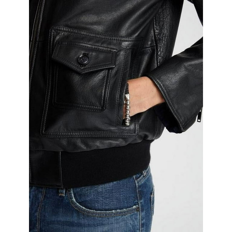 John Varvatos BLACK Regular Fit Leather Jacket US 2X Large Walmart