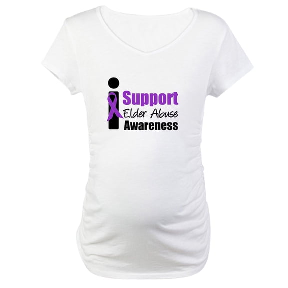 CafePress - Elder Abuse Support Maternity T Shirt - Cotton Maternity T-shirt, Cute & Funny Pregnancy Tee
