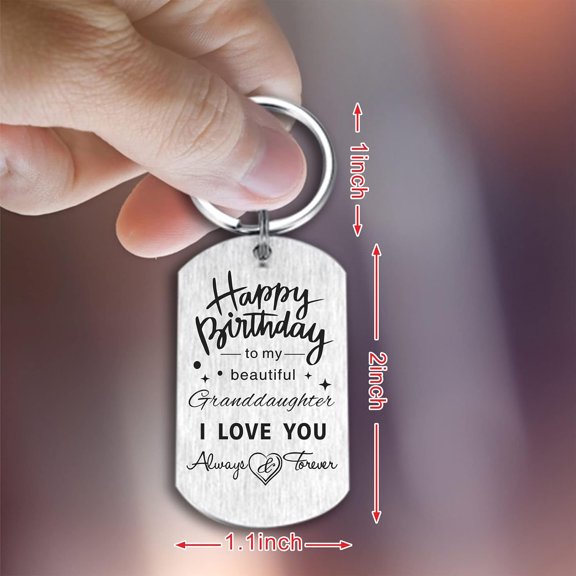 To Our Granddaughter Gifts, I Love My Favorite Granddaughter Birthday Happy Christmas Keychain