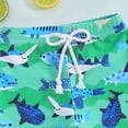 thumbnail image 4 of HCNTES Toddler Boys Swim Trunks Quick Dry UPF 50+ Swimwear Bathing Suit for Big Boys Elastic Waist Casual Beach Swim Boards Shorts(Green,6-12 Months), 4 of 4