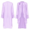 thumbnail image 7 of TiaoBug Womens Chiffon Cardigan 3D Flower Brooch Cascading Trim Bolero Jacket Long Sleeve Open Front Lavender L, 7 of 7