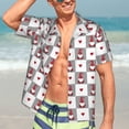 thumbnail image 7 of Bingfone Men's Short Sleeve Button Down Shirts Hawaiian Gnomes and Hearts Printed Beach Shirt, 7 of 7