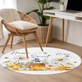 thumbnail image 4 of Round Rugs 3Ft, White Daisy Round Area Rug Washable Indoor Throw Carpet, Spring Floral Elegant Farmhouse Botanical Bees Small Non Slip Circle Rug for Bedroom Living Room Home Decor Aesthetic, 4 of 8