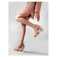 thumbnail image 3 of Women's Bow Knot Heeled Sandals Ankle Buckle Strap Chunky Heeled Open-toe Comfortable Wedding Party date Heeled Sandals, 3 of 9