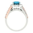 thumbnail image 4 of Clara Pucci 18K White/Rose Gold 2.32 Simulated Turquoise Engraveable Engagement Ring + Wedding Band Set, 4 of 7
