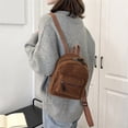 thumbnail image 4 of Soft Plush Mini Backpack, Lightweight Small Casual Daypack with Zipper Compartments, Fashion Compact Shoulder Bag for Shopping Walking Short Trips, 4 of 4