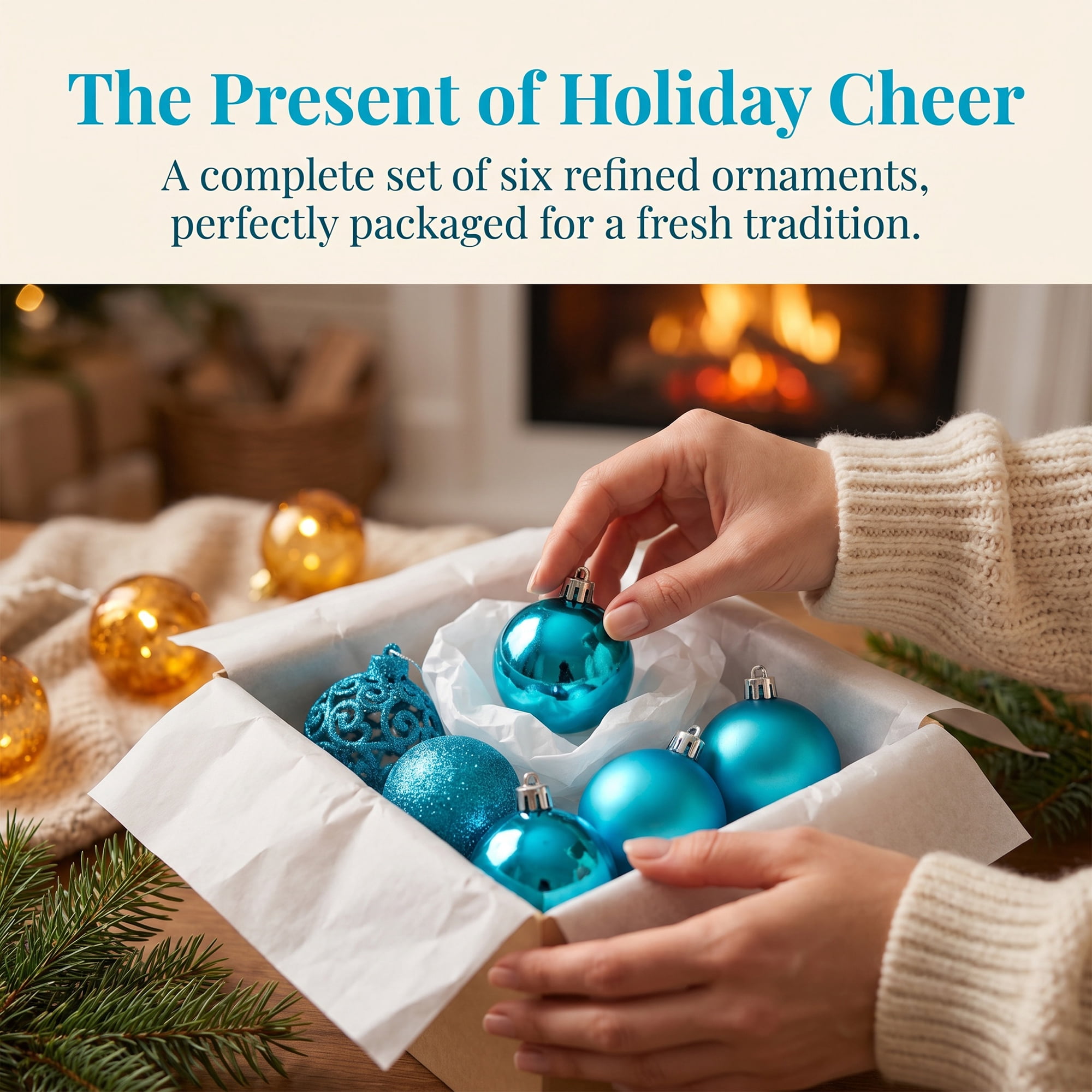 Unique Bargains 6 Pack Electroplated Sphere Orbs Christmas Tree Ornaments Light Blue 2.4"