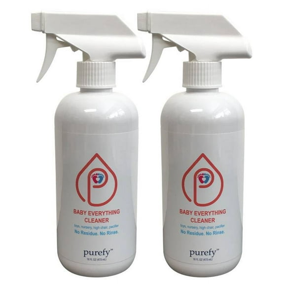 PUREFY Baby Everything Cleaner. (16oz, 2pk) Hypoallergenic. No Residue. Unscented. No Rinse. Baby Safe cleaner for Toys, Pacifier, High Chair, and Nursery.