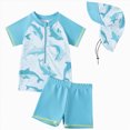 thumbnail image 1 of Gubotare Boys Bathing Suits Rash Guard Boys Rash Guard Set 2 Piece UPF50 Swim Shirt & Swim Trunks 6 12 Months,Sky Blue, 1 of 6