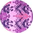thumbnail image 1 of Ahgly Company Indoor Round Abstract Pink Modern Area Rugs, 6' Round, 1 of 4