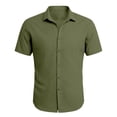 thumbnail image 3 of DGMIOCS Chemise Classique pour Homme Coupe Régulière Non Rétrécie Chemise Classique Vert1 S, 3 of 4