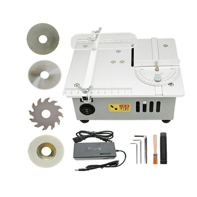 Mini de mesa, de mesa eléctrica con enchufe estadounidense,equipo artesanal,Mini de banco portátil Accesorios para el hogar,Herramienta de corte de con 4 hojas de