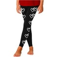 thumbnail image 2 of Letdown Girls Leggings Heart Print Kids Length Leggings Pants Toddler Athletic Soft Tights Trousers, 2 of 5