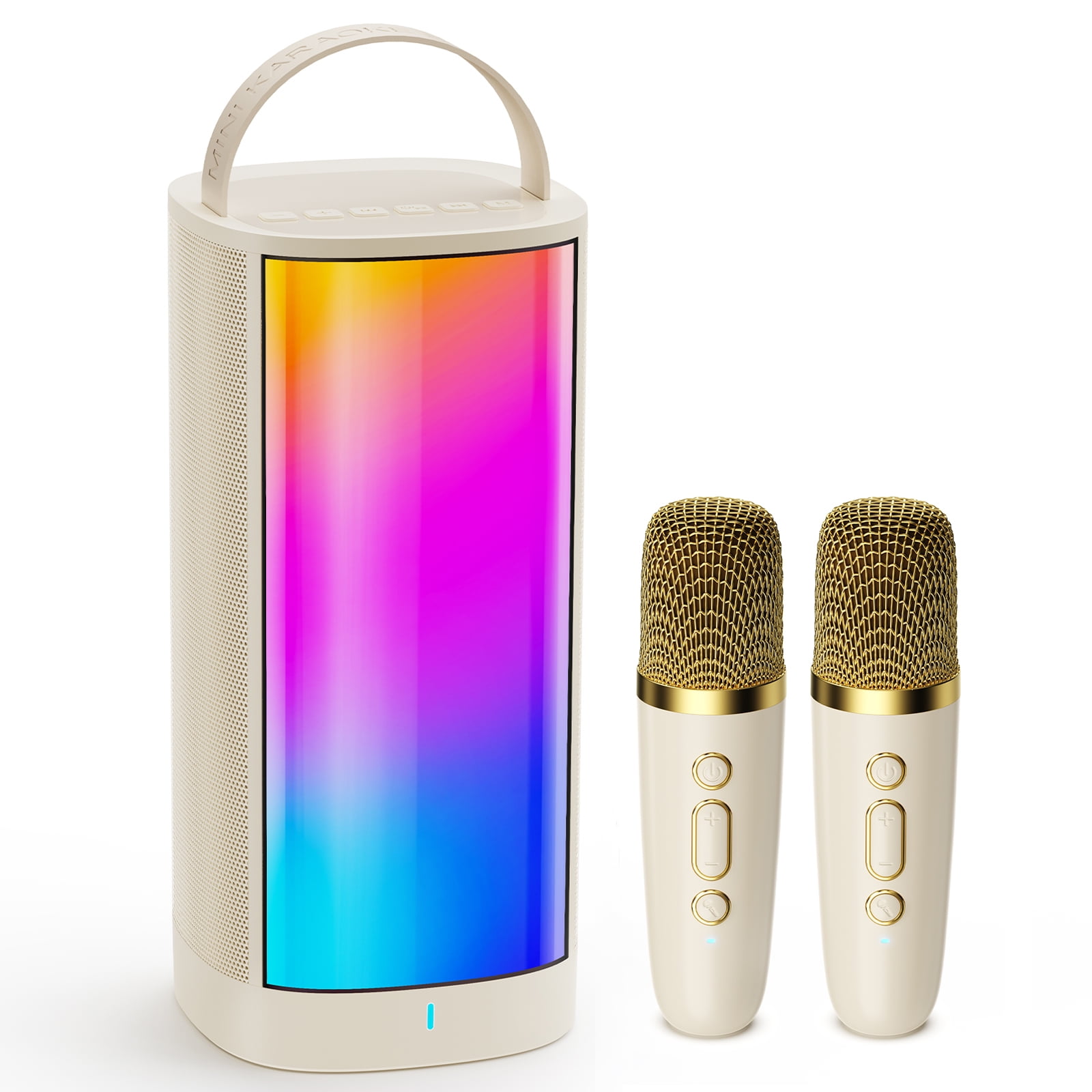 JAUYXIAN Karaoke Machine with 2 Microphone, Portable Karaoke Speaker Bluetooth with Rgb Lights for Kids Adults, Best Gift for Girls/ Boys