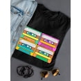 thumbnail image 3 of Cassettes Pop Art Design Women Black T-Shirt, Female Medium, 3 of 4
