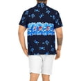 thumbnail image 2 of HAPPY BAY Men's Hawaiian Button Up Short Sleeve Beach Caribbean Shirt Holiday Halloween Costumes Cruise Shirts for Men XS Skull Crossbones Navy, 2 of 6
