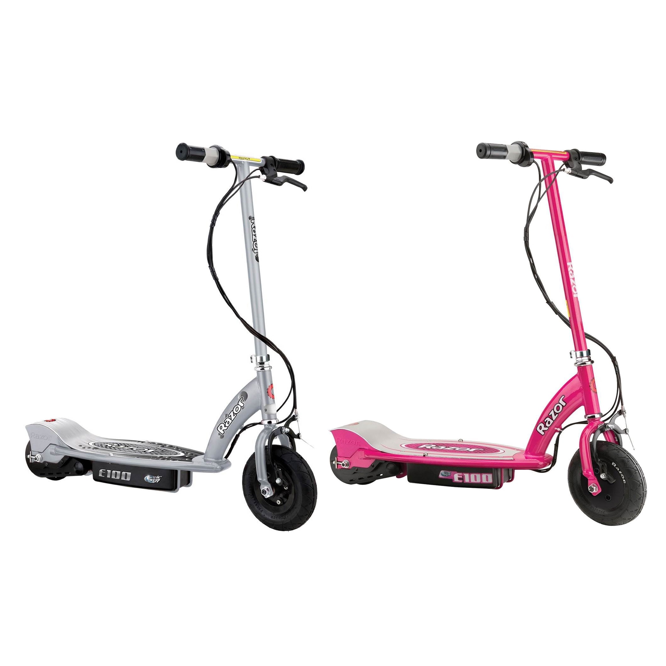 Razor E100 24 Volt Electric Powered Ride On Scooter, Silver & Pink (2