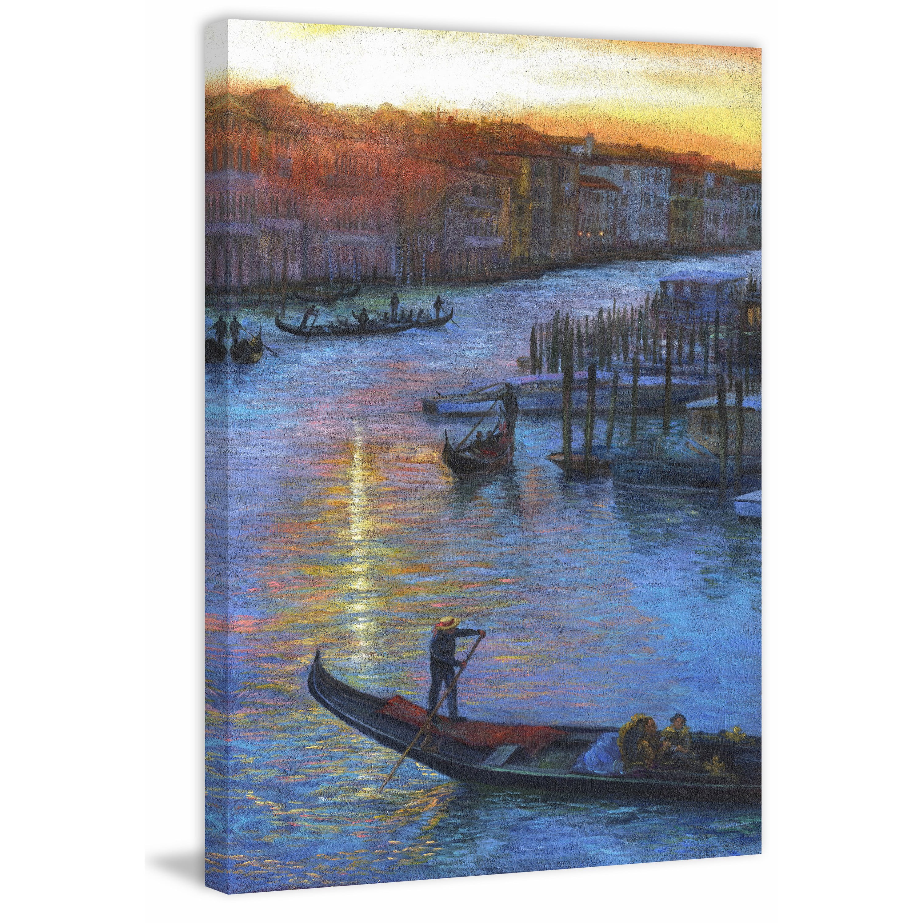 "Sunset Grand Canal" Painting Print on Wrapped Canvas